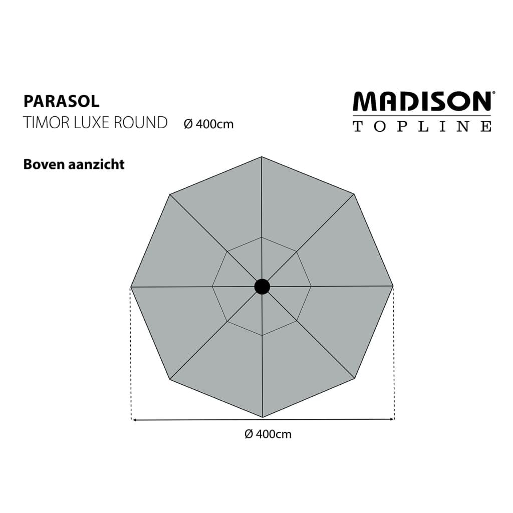 Madison Parasol Timor Luxe 400 cm PAC8P015 taupe - AllerleiShop