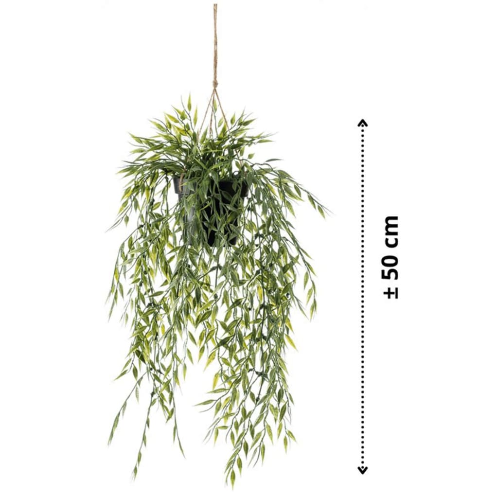 Emerald Kunstplant hangend in pot bamboe 50 cm - AllerleiShop