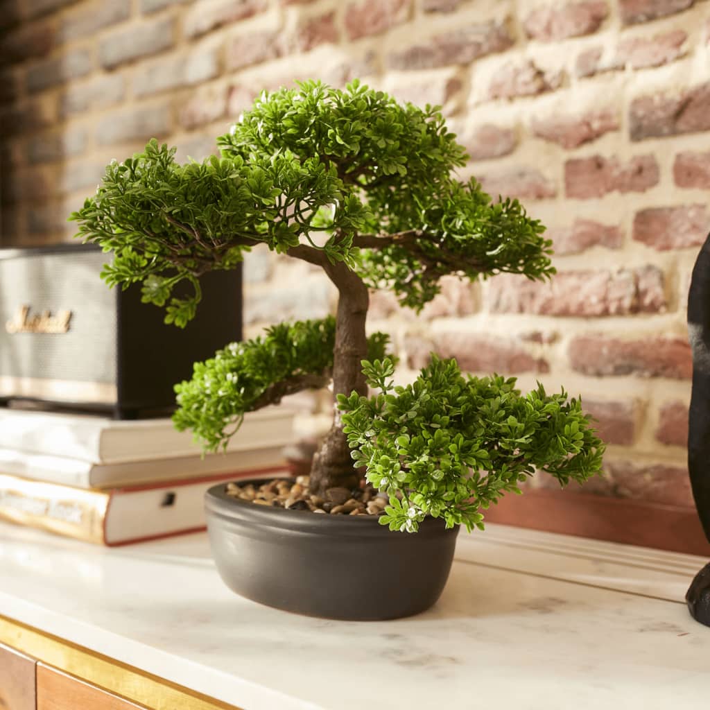 Kunstplant mini bonsai ficus groen 32 cm 420002