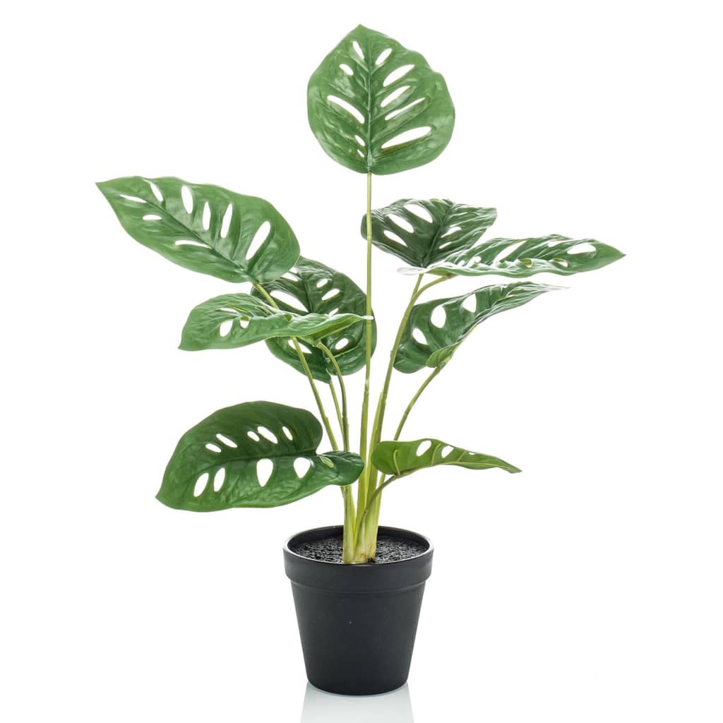 Kunstplant in pot Monkey monstera struik 43 cm