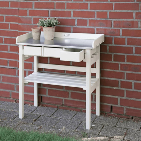 Esschert Design tuinwerktafel met lades (wit) CF29W - AllerleiShop