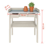 Esschert Design tuinwerktafel met lades (wit) CF29W - AllerleiShop