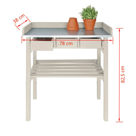 Esschert Design tuinwerktafel met lades (wit) CF29W - AllerleiShop