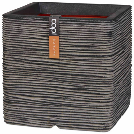 Capi Plantenbak Nature Rib vierkant 30x30 cm antraciet KOFZ902 - AllerleiShop