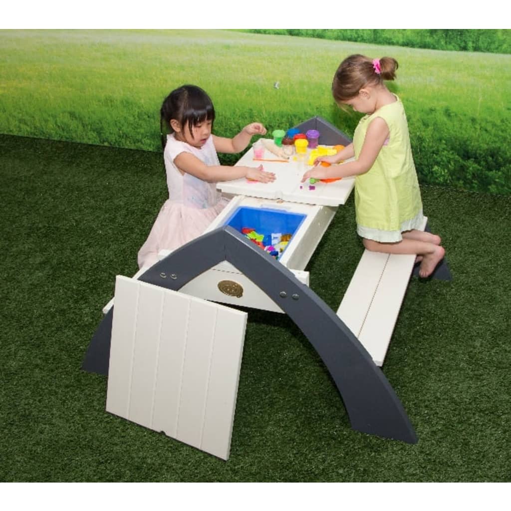 AXI Picknicktafel voor kinderen Delta grijs en wit A031.023.00 - AllerleiShop