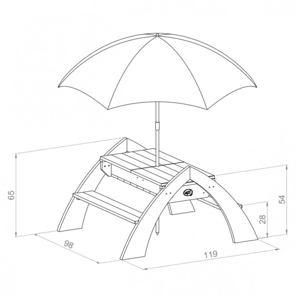 AXI Picknicktafel voor kinderen Delta grijs en wit A031.023.00 - AllerleiShop