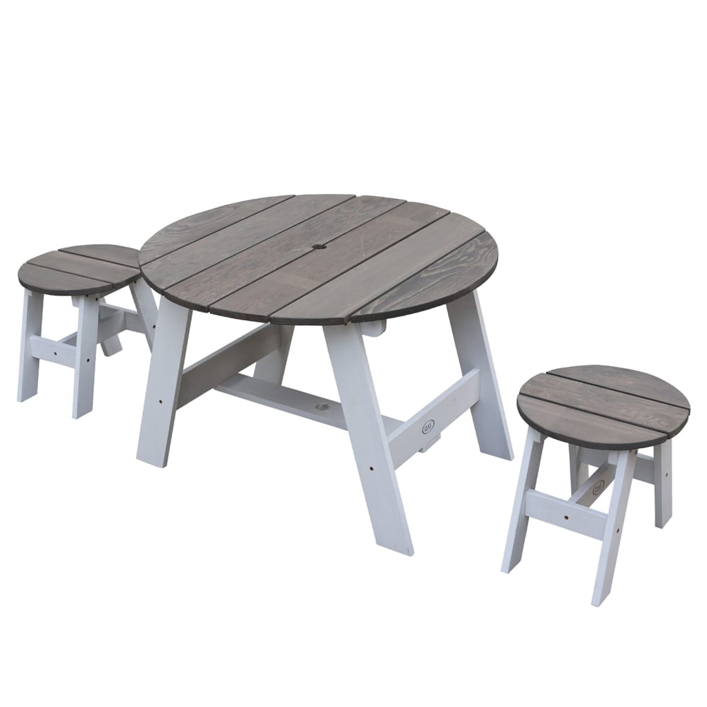 AXI 3-delige Kinderpicknicktafelset grijs en wit - AllerleiShop