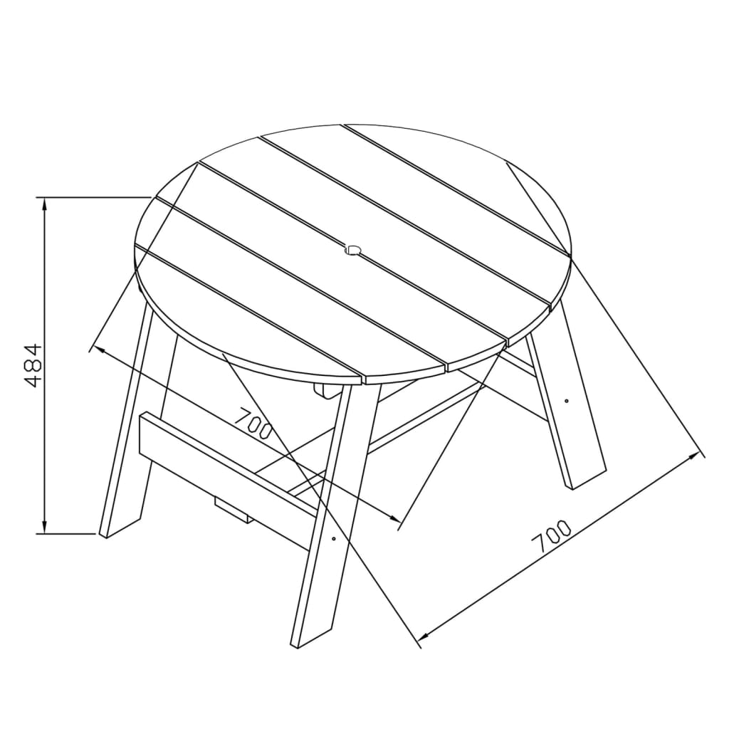 AXI 3-delige Kinderpicknicktafelset grijs en wit - AllerleiShop