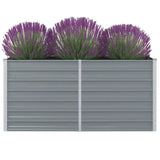 Plantenbak verhoogd 160x80x77 cm gegalvaniseerd staal grijs - AllerleiShop