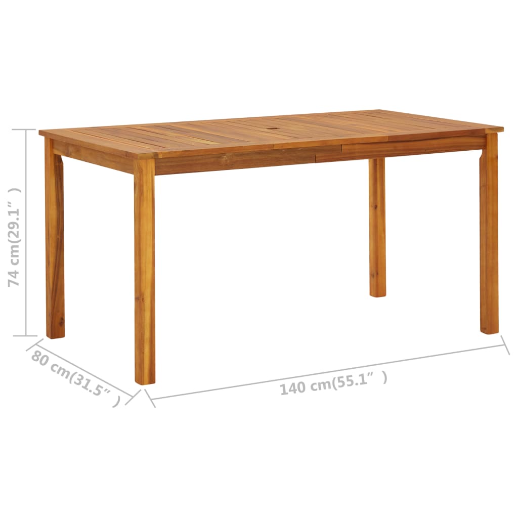 Tuintafel 140x80x74 cm massief acaciahout - AllerleiShop