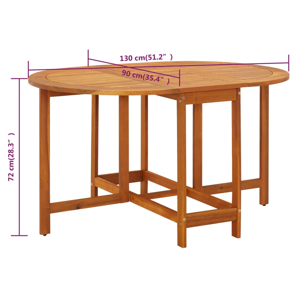 Tuintafel 130x90x72 cm massief acaciahout - AllerleiShop