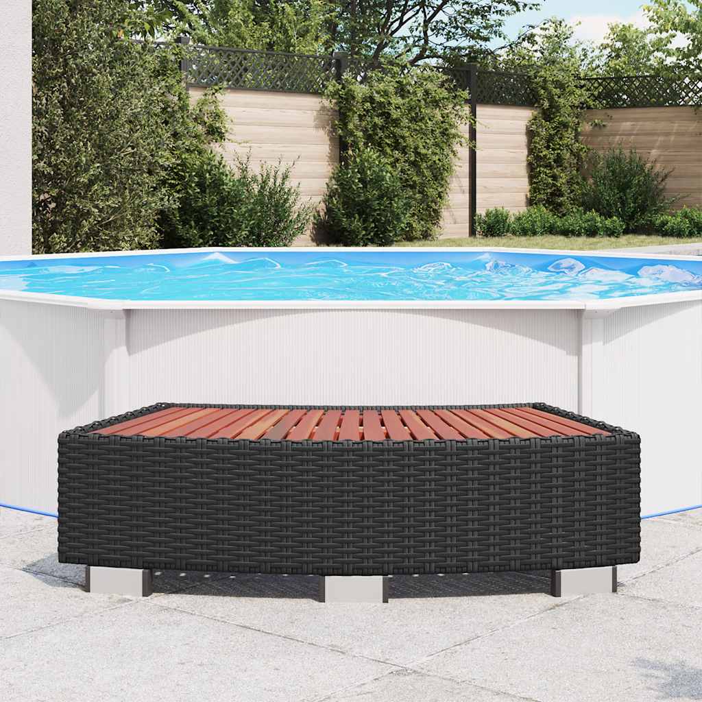 Spatrap 92x45x25 cm poly rattan zwart