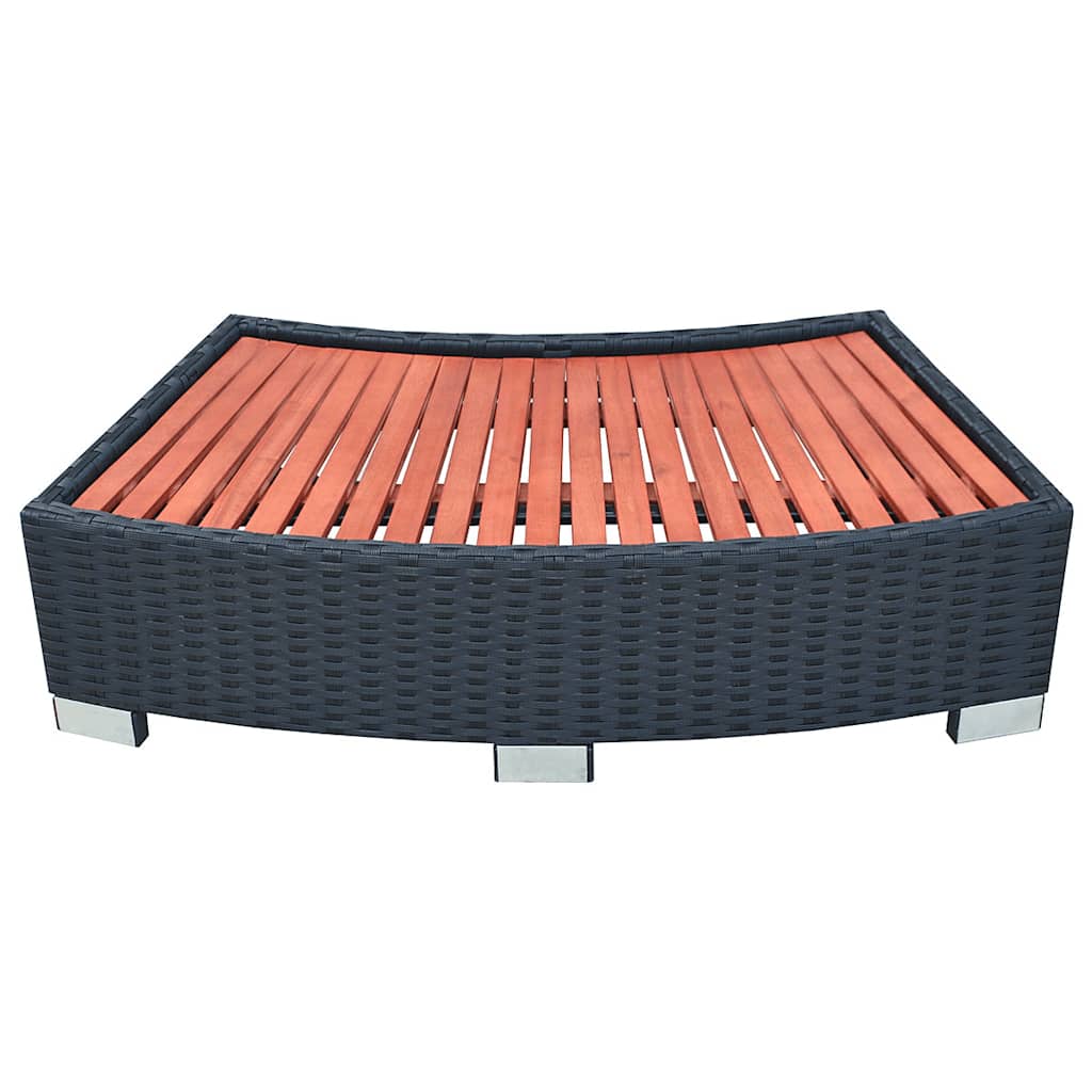 Spatrap 92x45x25 cm poly rattan zwart