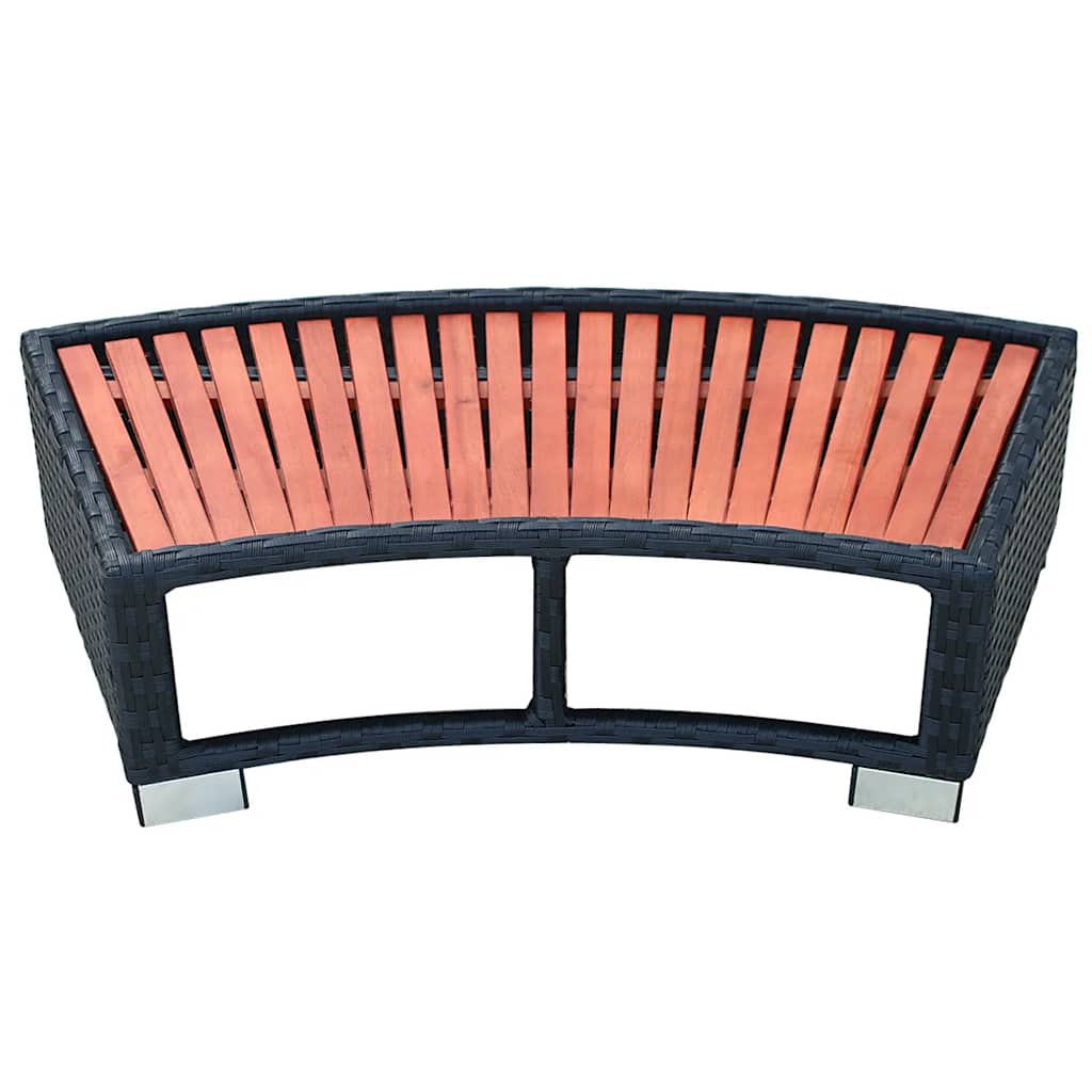 Spatrap 92x45x25 cm poly rattan zwart
