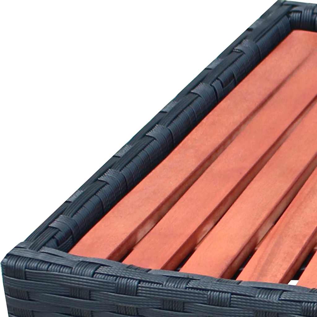 Spatrap 92x45x25 cm poly rattan zwart