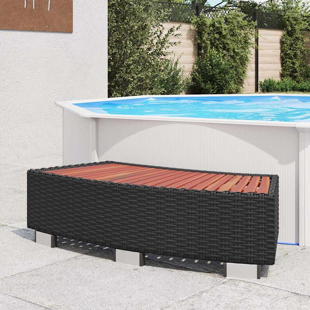 Spatrap 92x45x25 cm poly rattan zwart