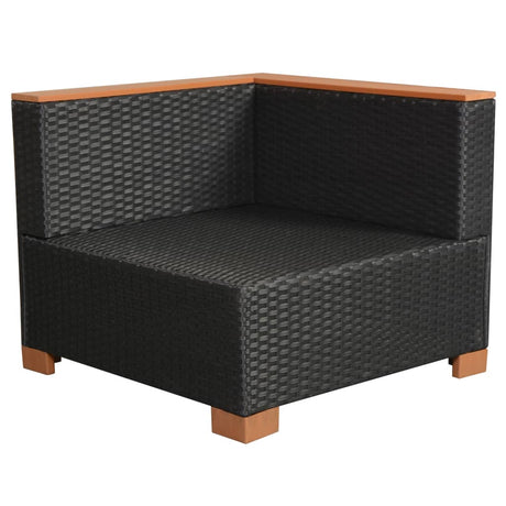 6-delige Loungeset met kussens poly rattan zwart - AllerleiShop
