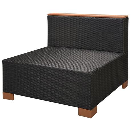 6-delige Loungeset met kussens poly rattan zwart - AllerleiShop
