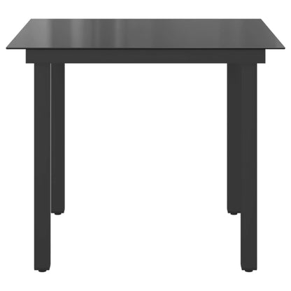 Tuintafel 80x80x74 cm aluminium en glas zwart - AllerleiShop