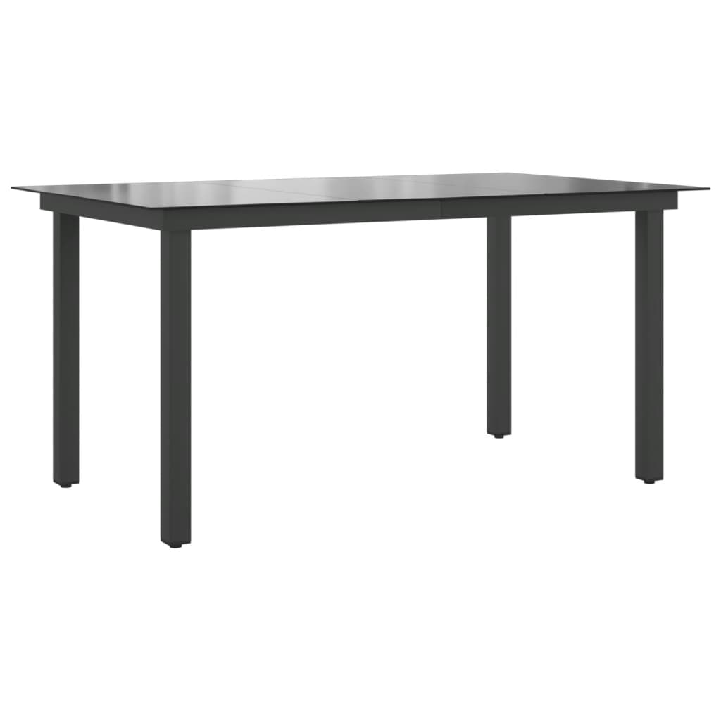 Tuintafel 150x90x74 cm aluminium en glas zwart - AllerleiShop