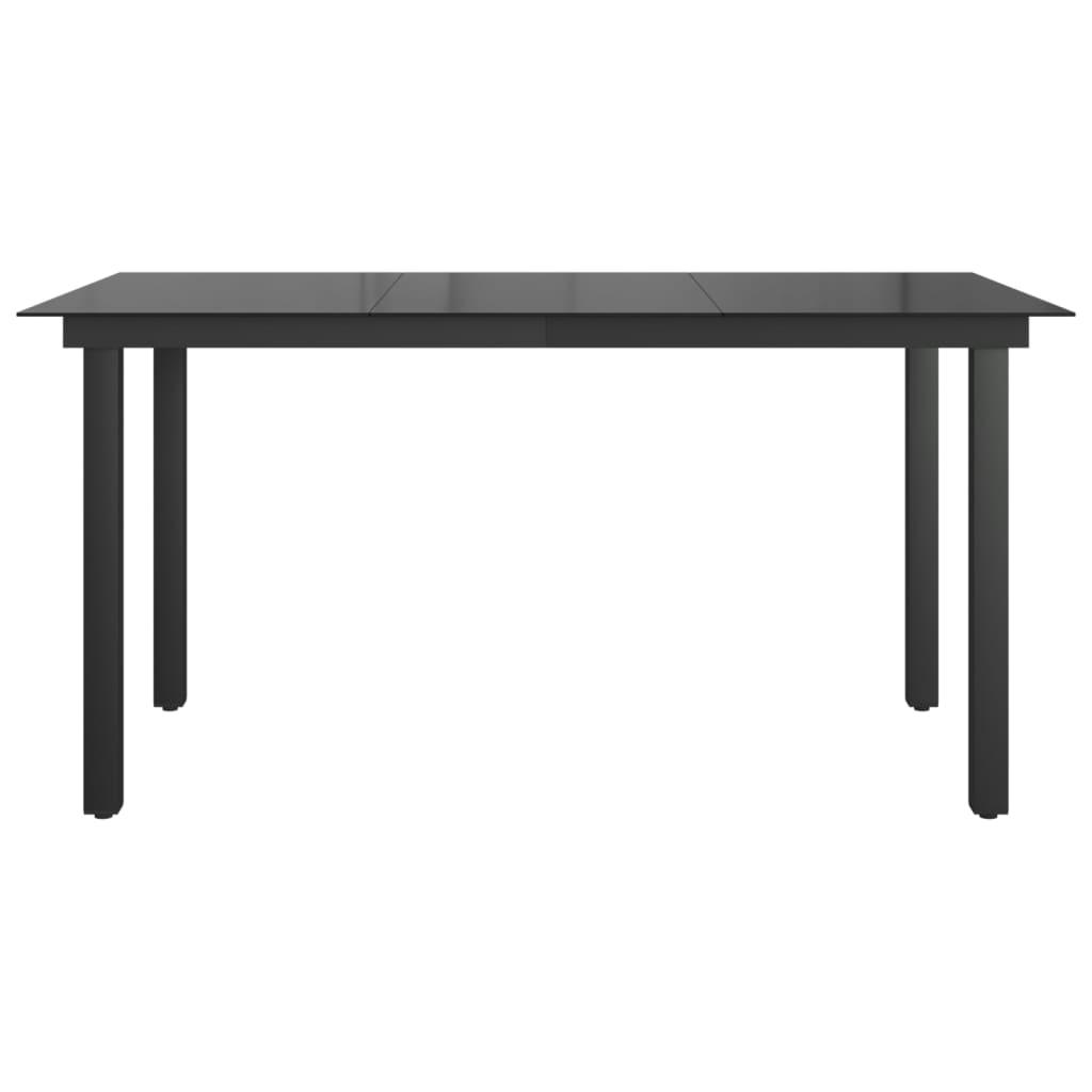 Tuintafel 150x90x74 cm aluminium en glas zwart - AllerleiShop