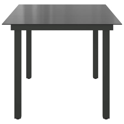 Tuintafel 150x90x74 cm aluminium en glas zwart - AllerleiShop