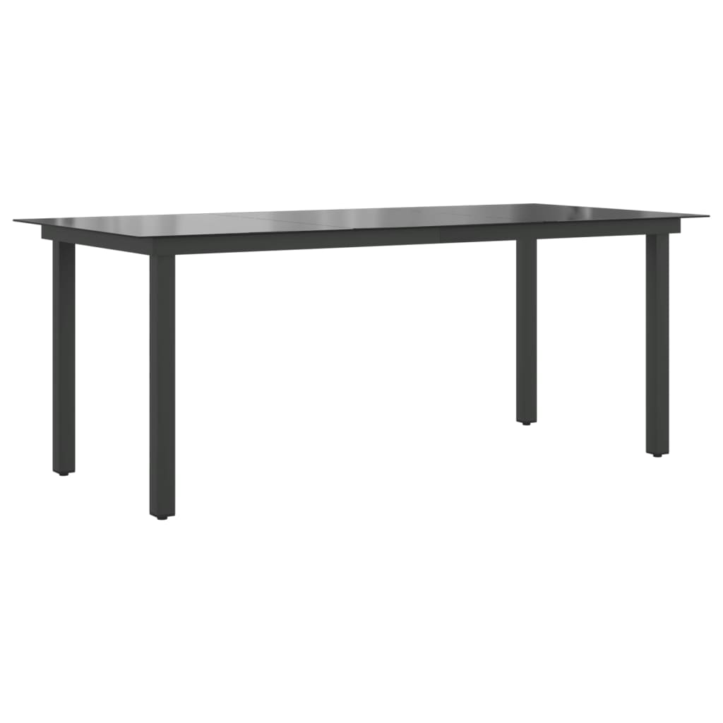 Tuintafel 190x90x74 cm aluminium en glas zwart - AllerleiShop