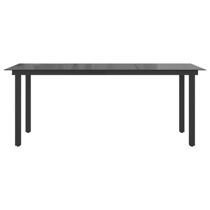 Tuintafel 190x90x74 cm aluminium en glas zwart - AllerleiShop