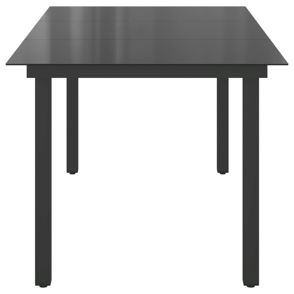 Tuintafel 190x90x74 cm aluminium en glas zwart - AllerleiShop