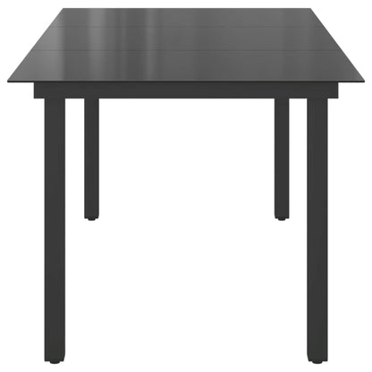 Tuintafel 190x90x74 cm aluminium en glas zwart - AllerleiShop