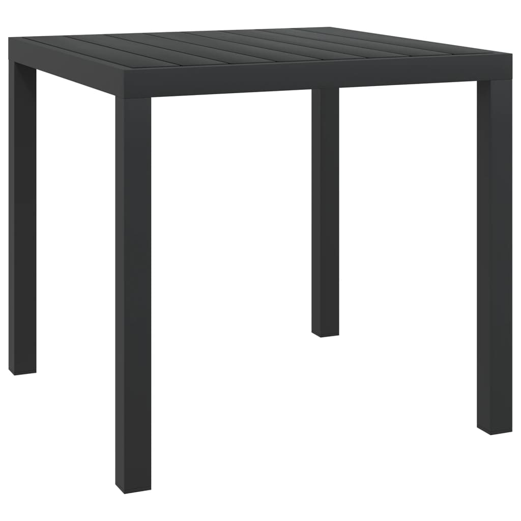 Tuintafel 80x80x74 cm aluminium en HKC zwart - AllerleiShop