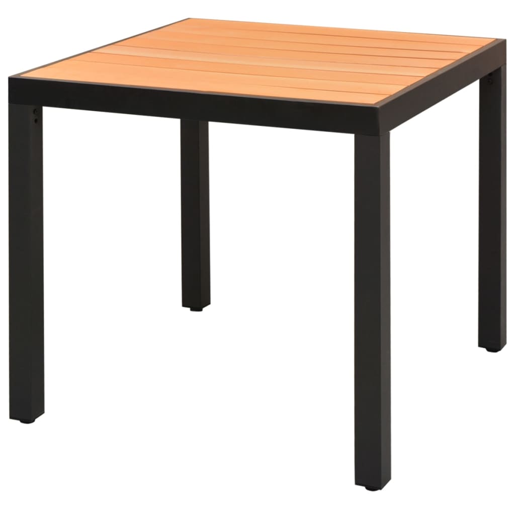 Tuintafel 80x80x74 cm aluminium en HKC bruin - AllerleiShop