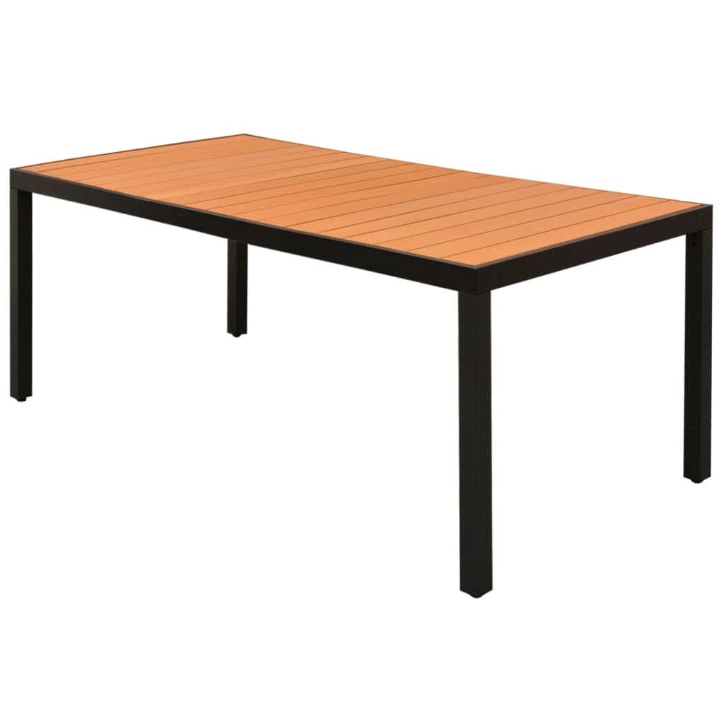 Tuintafel 185x90x74 cm aluminium en HKC bruin - AllerleiShop