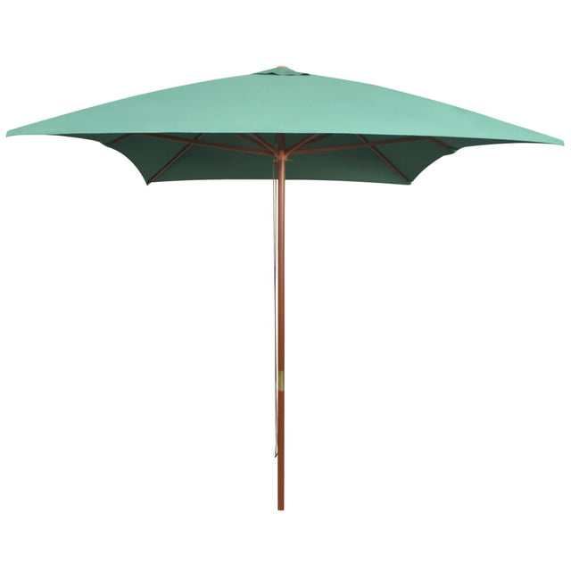 Parasol met houten paal 200x300 cm groen - AllerleiShop