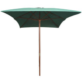 Parasol met houten paal 200x300 cm groen - AllerleiShop