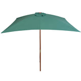 Parasol met houten paal 200x300 cm groen - AllerleiShop