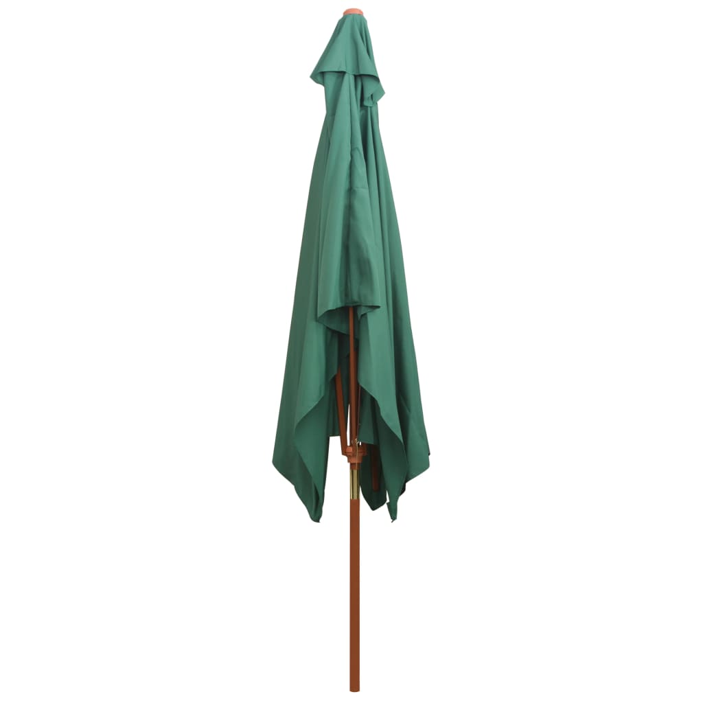 Parasol met houten paal 200x300 cm groen - AllerleiShop