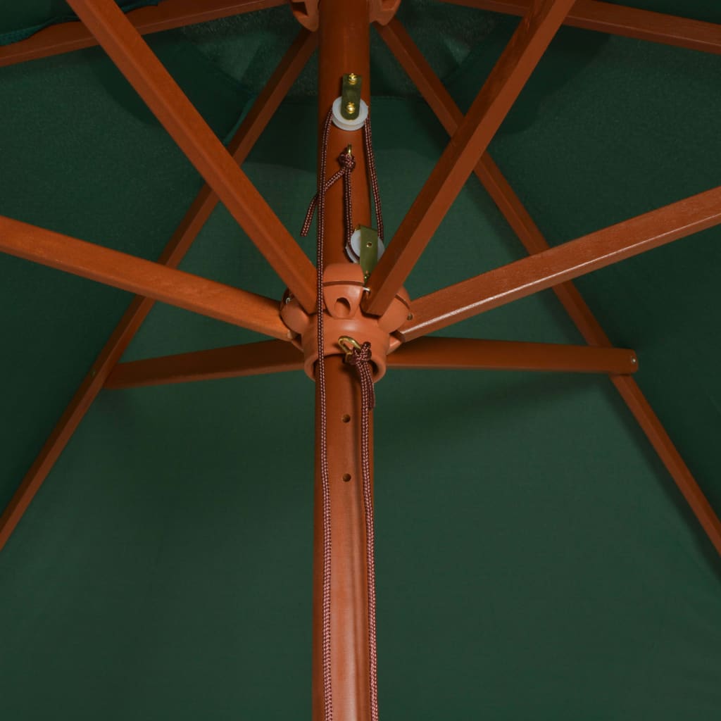 Parasol met houten paal 200x300 cm groen - AllerleiShop