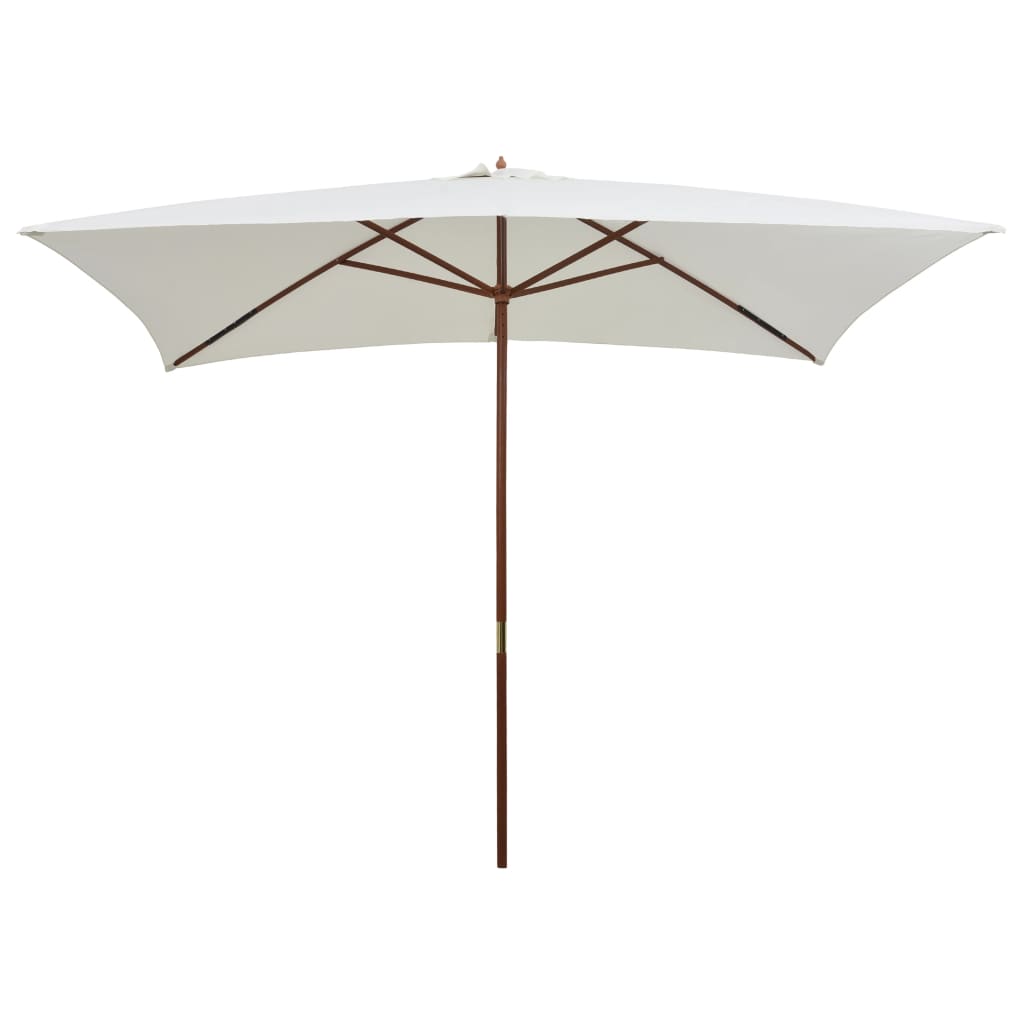 Parasol met houten paal 200x300 cm crèmewit - AllerleiShop