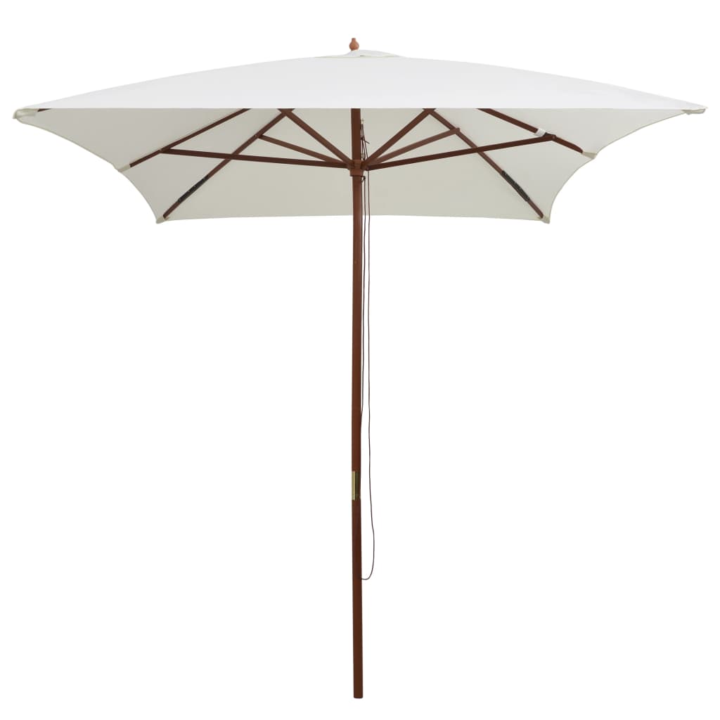 Parasol met houten paal 200x300 cm crèmewit - AllerleiShop