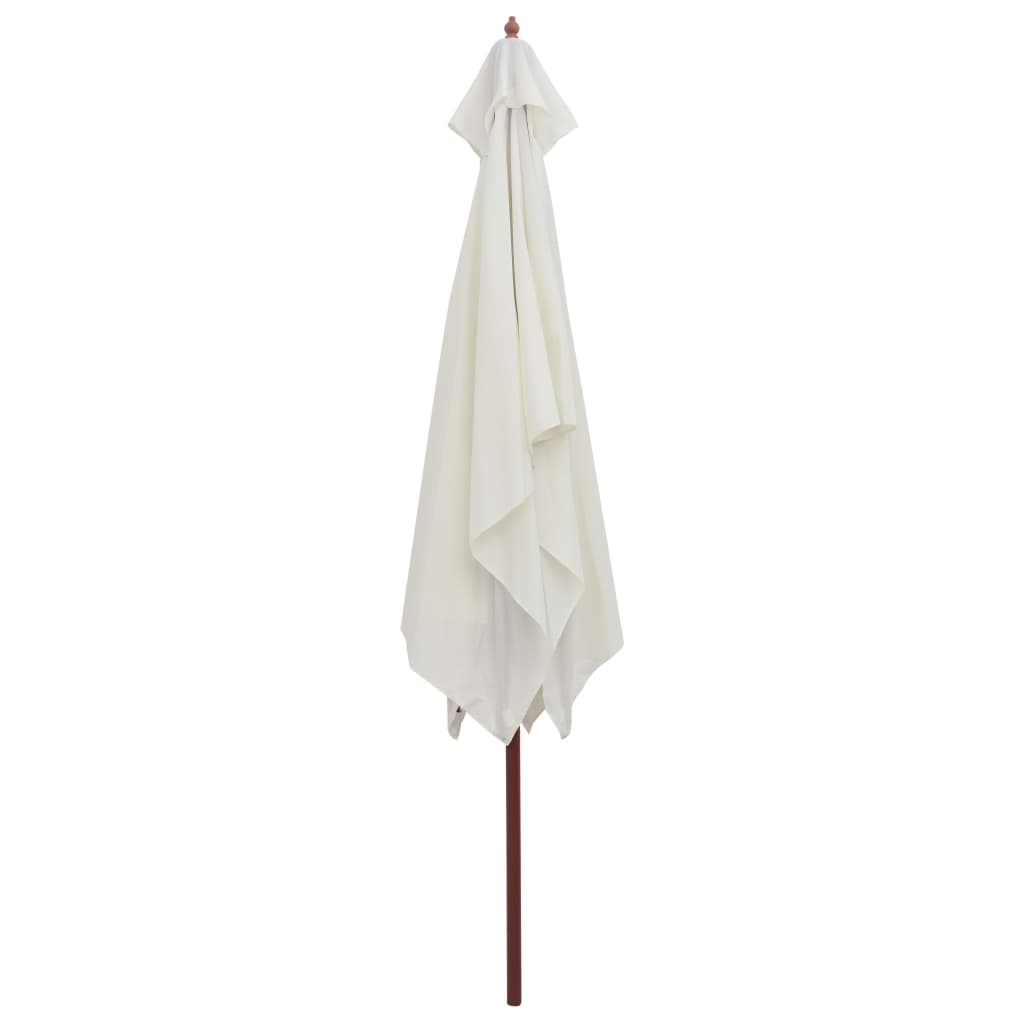 Parasol met houten paal 200x300 cm crèmewit - AllerleiShop