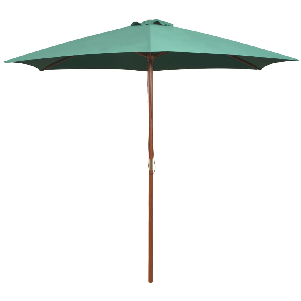 Parasol 270x270 cm houten paal groen - AllerleiShop