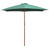 Parasol 270x270 cm houten paal groen - AllerleiShop