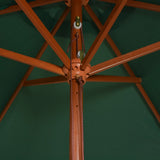 Parasol 270x270 cm houten paal groen - AllerleiShop