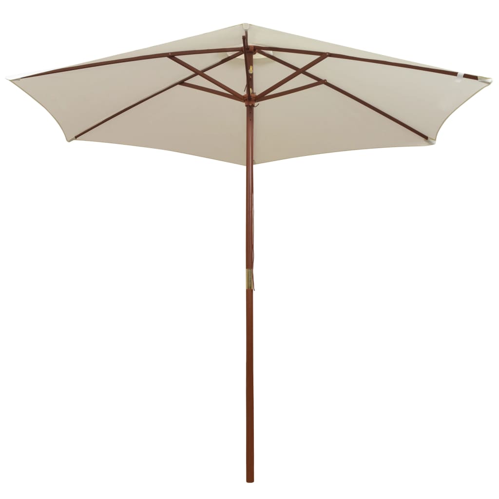 Parasol 270x270 cm houten paal crèmewit - AllerleiShop