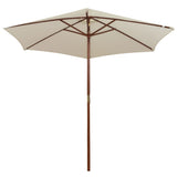 Parasol 270x270 cm houten paal crèmewit - AllerleiShop