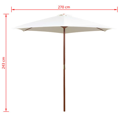 Parasol 270x270 cm houten paal crèmewit - AllerleiShop