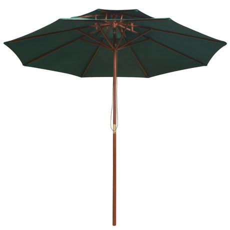 Dubbeldekker parasol 270x270 cm houten paal groen - AllerleiShop