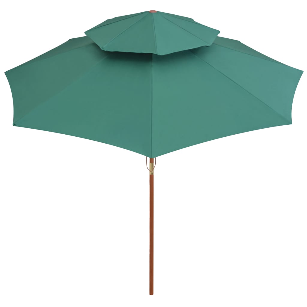 Dubbeldekker parasol 270x270 cm houten paal groen - AllerleiShop