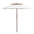 Dubbeldekker parasol 270x270 cm houten paal crèmewit - AllerleiShop